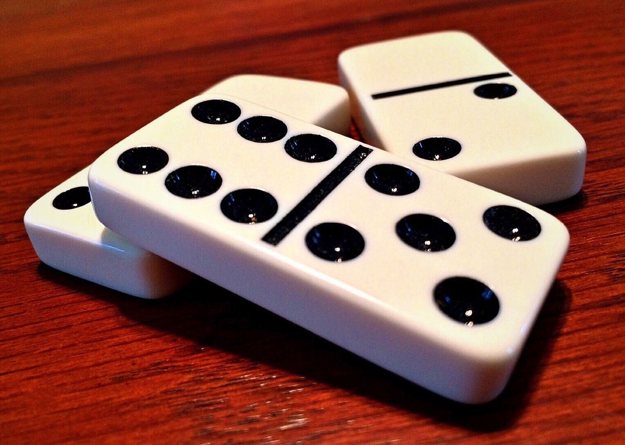 dominoes on a table