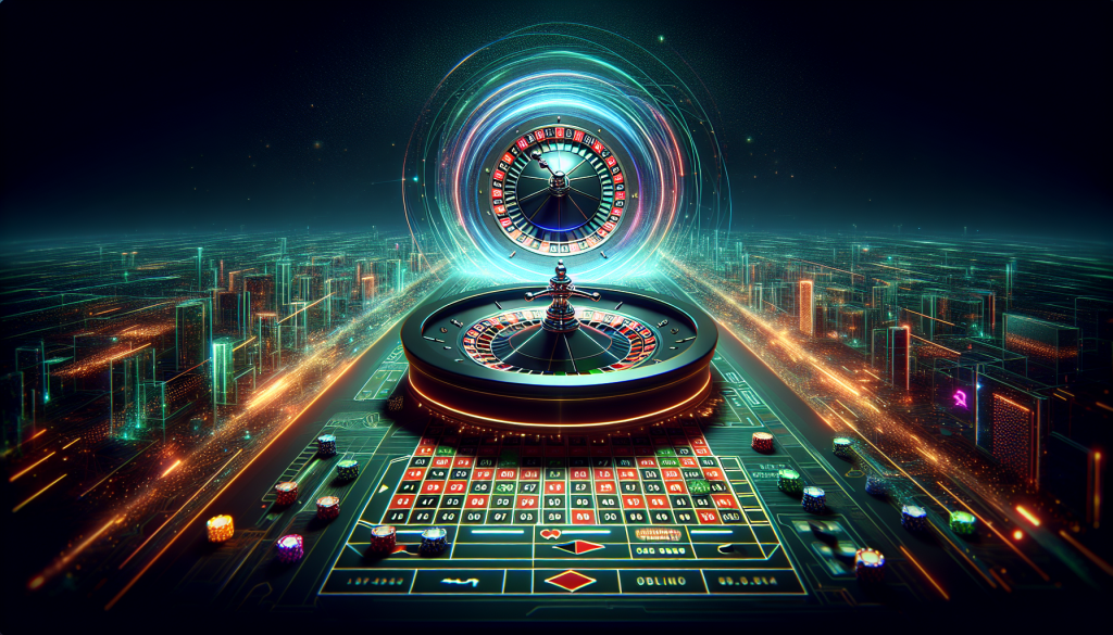 A futuristic depiction of roulette in cyberspace