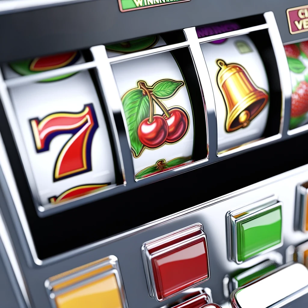 Closeup of a slot machine