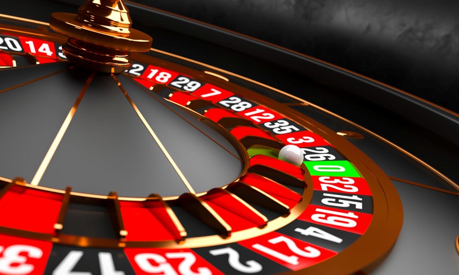 Closeup of a roulette wheel